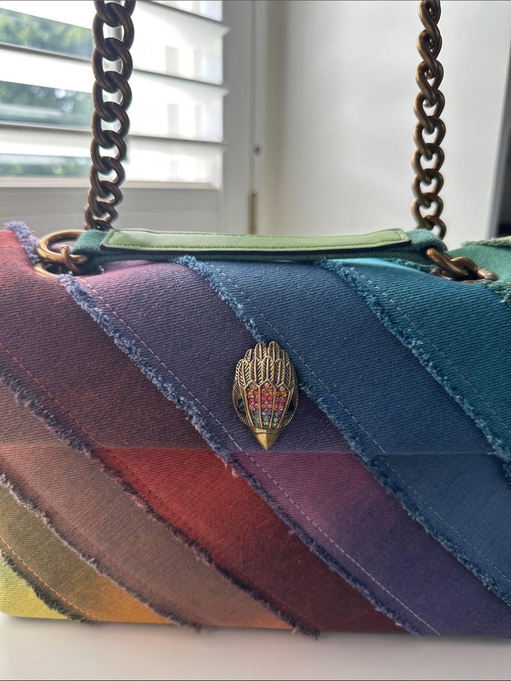 Stunning Kurt Geiger Kensington handbag in multi color denim. - Picture 12 of 13